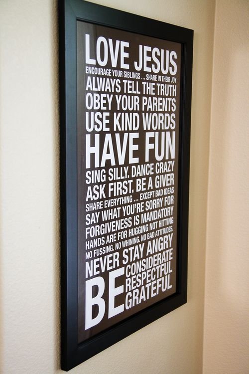 family rules print